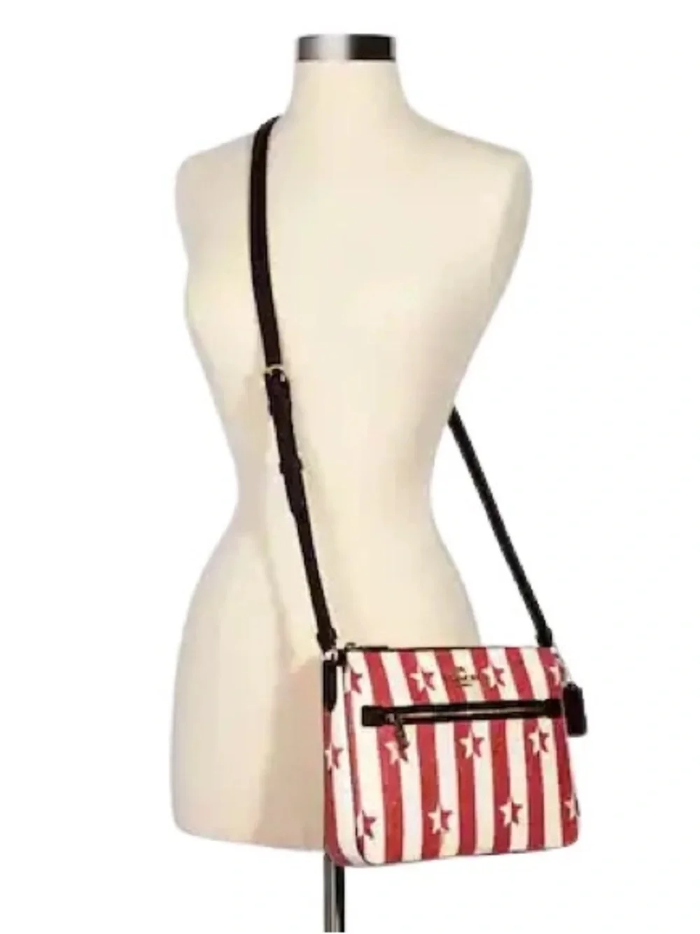 NWT Coach GALLERY FILE BAG WITH STRIPE STAR PRINT